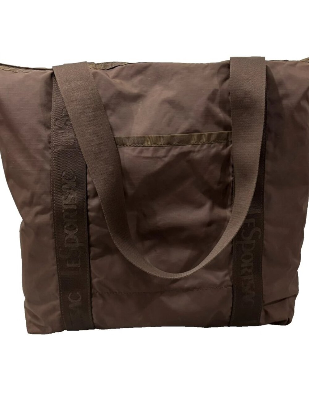 LeSportsac Brown Nylon Large Tote Shoulder Bag Lightweight